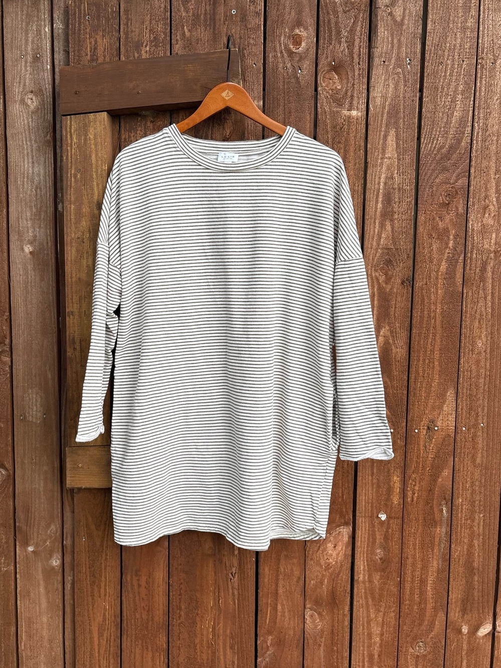 Le Lis White and Gray Striped Pocket Tunic
